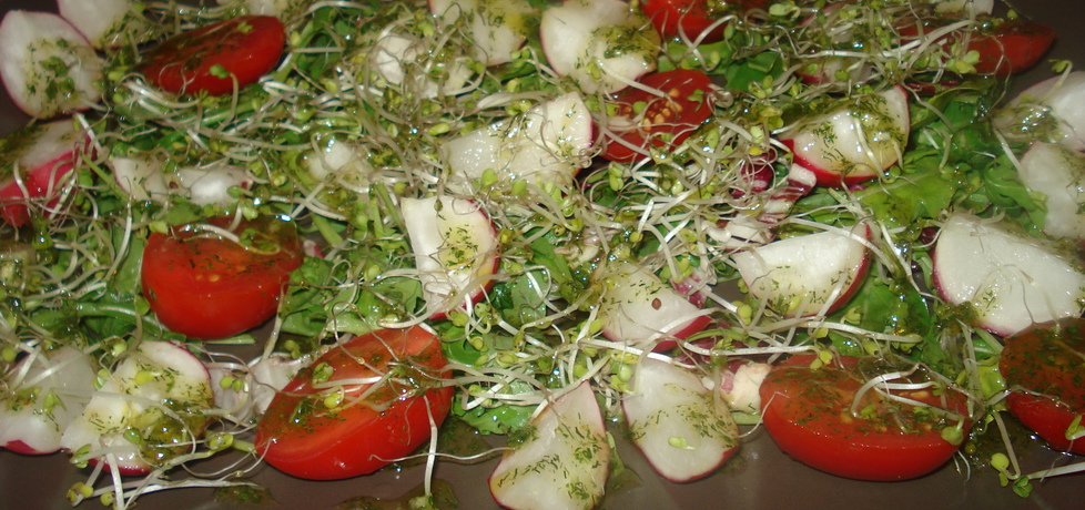 Sałatka warzywna z sosem koperkowo