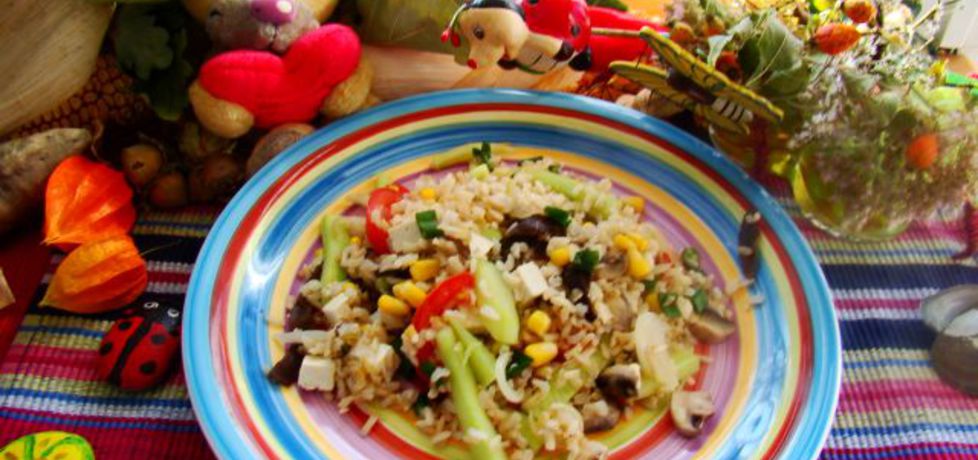 Szybkie danie z woka z ryżem warzywami i grzybami mun (autor ...