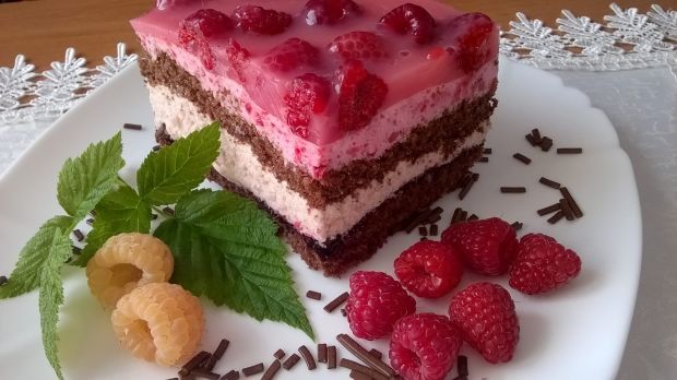 Przepis  ciasto czekoladowo-malinowe marzenie przepis