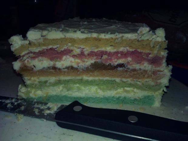 Przepis  rainbow cake tort urodzinowy przepis