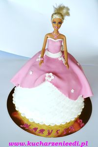 Tort lalka barbie dla małej księżniczki