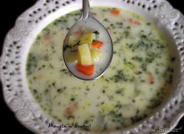 Zupa koperkowa z warzywami i czosnkiem