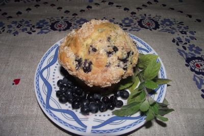 Jagodowe muffinki z kruszonką