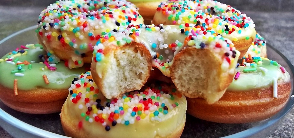 Mini donuts z kolorowym lukrem i posypką (autor: ania84 ...