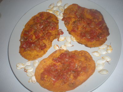 Placki z dyni z pomidorami