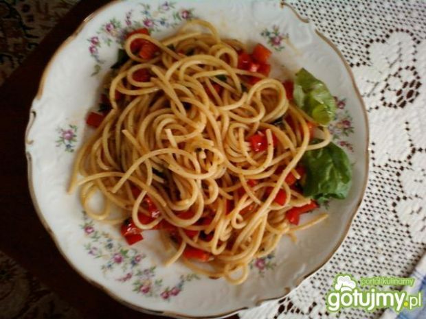 Przepis  spaghetti al'a con aglio e olio przepis