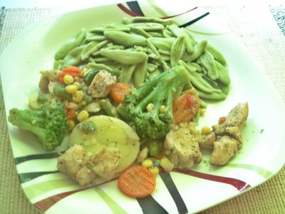 Warzywa na patelnię z kurczakiem