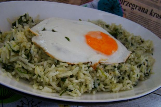 Przepis  jaśminowy ryż z jajem i szpinakiem przepis