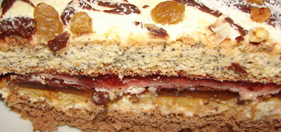 Ciasto biszkoptowe z delicjami (autor: motorek)