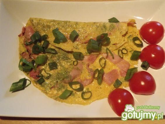 Przepis  omlet z szynką i koperkiem przepis