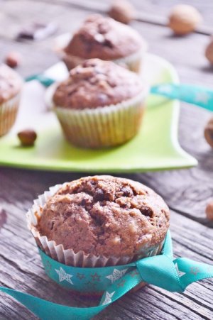 Muffinki z orzechami i czekoladą  prosty przepis i składniki