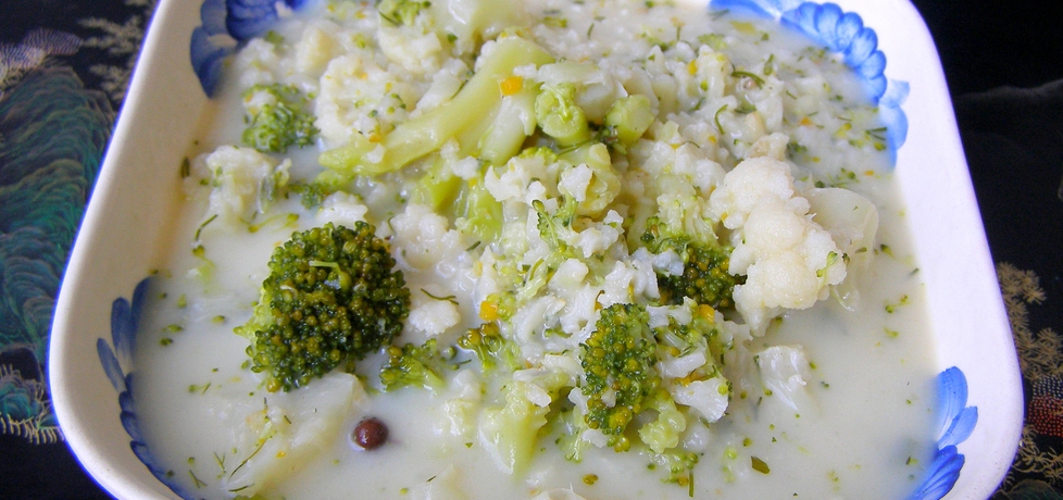 Brokuły,kalafior,ryż,masło,mleko=pyszna letnia zupa... (autor: w ...