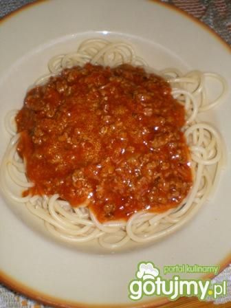 Przepis  spaghetti z mięsem mielonym i sosem przepis