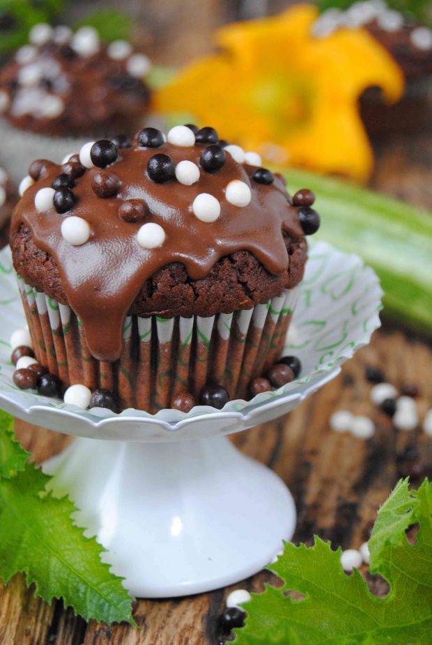 Przepis  cukiniowo- czekoladowe muffinki przepis