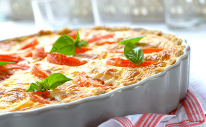 Włoska tarta z pomidorami i mozzarellą