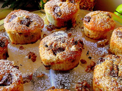 Muffinki z dżemem i czekoladą