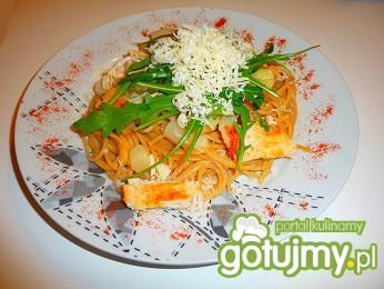 Przepis  spaghetti ze szparagami i indykiem przepis
