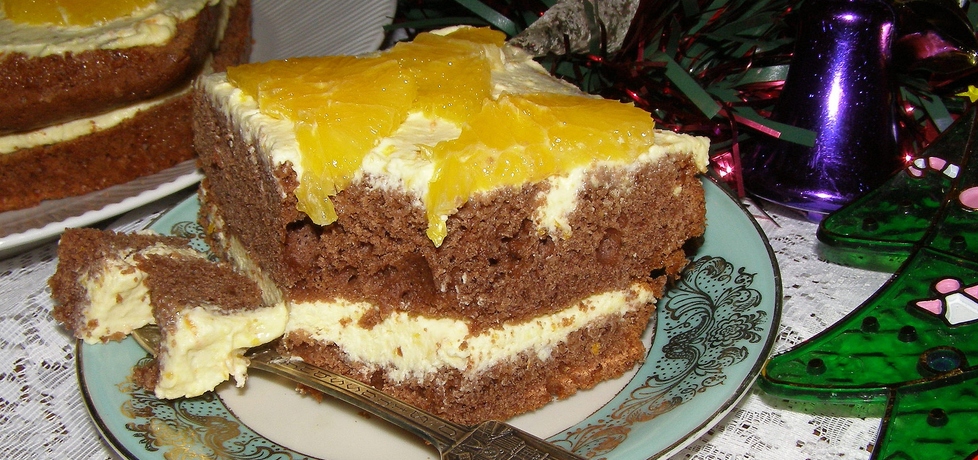 Piernikowe ciasto z kremem z serka homogenizowanego... (autor: w ...