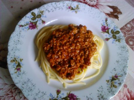 Przepis  spaghetti z mięsem wieprzowym przepis