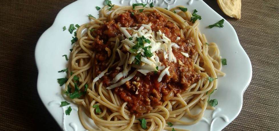 Spaghetti bolognese z oscypkiem (autor: konczi)