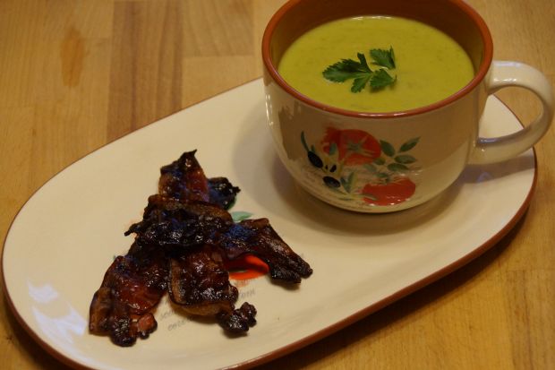 Przepis  zielona zupa-krem z groszku i sałaty przepis