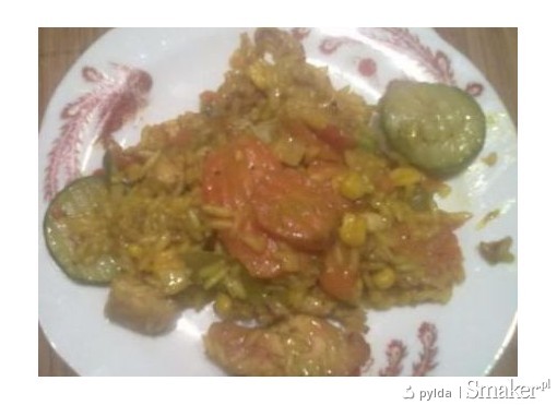 Kurczak curry z ryżem i warzywami