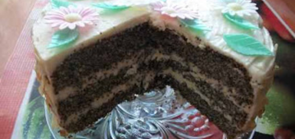 Tort makowy z kremem z białej czekolady (autor: babeczka ...