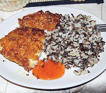 Ryba z dzikim ryżem