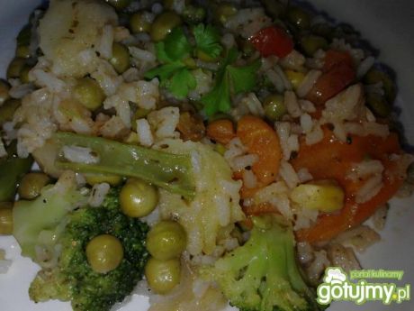 Przepis  duszony ryż z warzywami przepis
