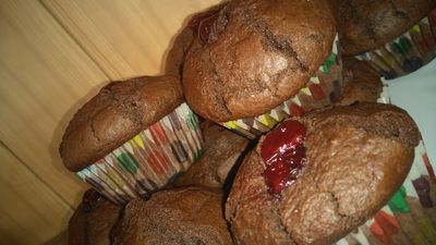 Muffiny czekoladowe z wisienką