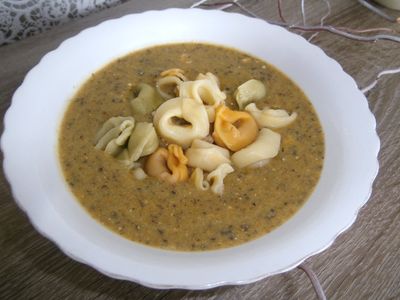 Zupa krem z grzybów leśnych z tortellini