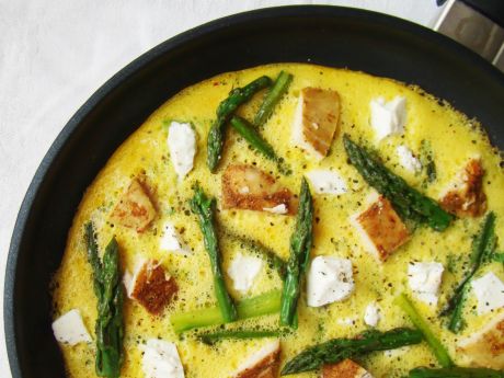 Przepis  omlet ze szparagami i kurczakiem przepis