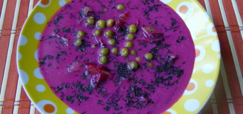 Różowa zupa warzywna z groszkiem (autor: renatazet ...