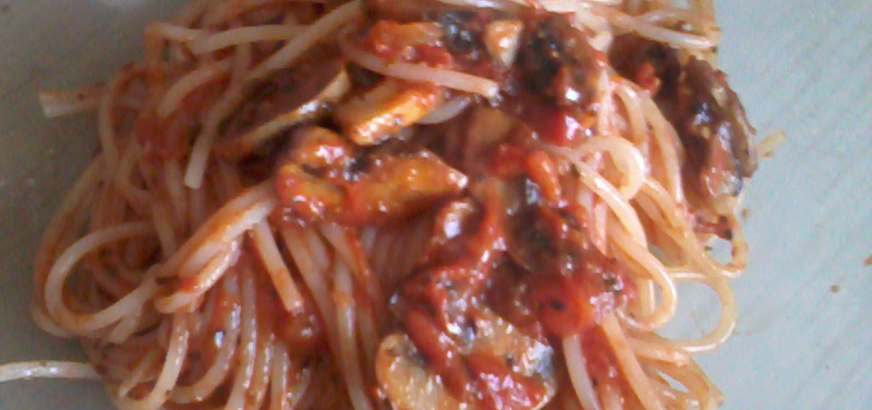 Spaghetti z pieczarkami w sosie pomidorym (autor: zielonypokoik ...