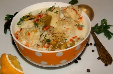 Przepis  pikantna zupa kalafiorowa z imbirem przepis