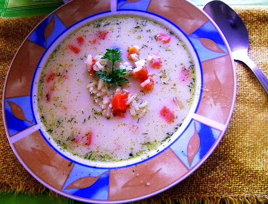 Zupa serowo-kokosowa z ryżem