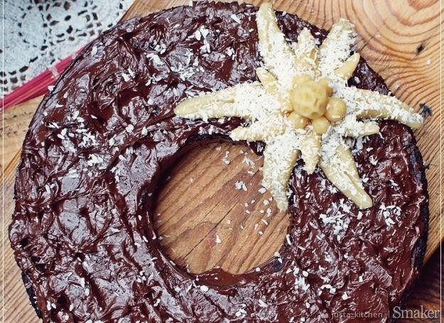 Schokoladen kuchen mit marzipan edelweiss