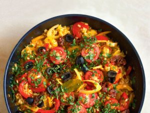 Paella z jesiennymi warzywami  prosty przepis i składniki