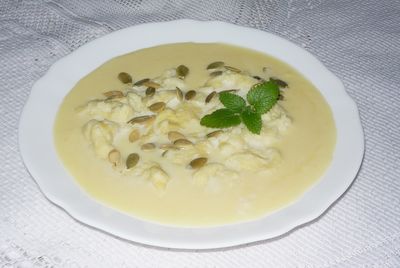 Zupa mleczna z dyni z kluseczkami