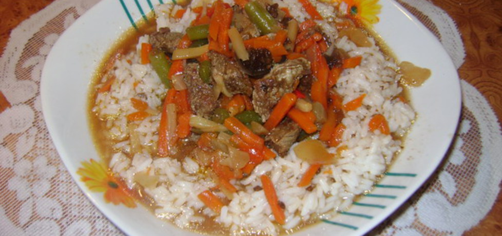 Chińskie danie z wołowiną i ryżem. (autor: izabelabella81 ...
