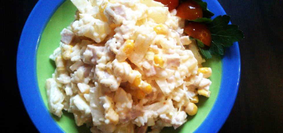 Sałatka ryżowa z szynką, ananasem i kukurydzą (autor: sylwiasl ...