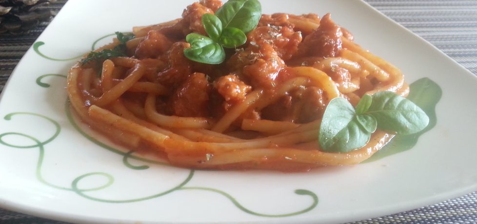 Spaghetti z mięsem i bazylią (autor: mileneczka5)