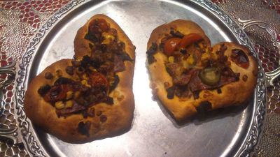 Mini pizze w kształcie serca
