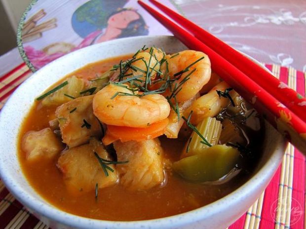 Przepis  zupa rybna z chińskim sosem przepis