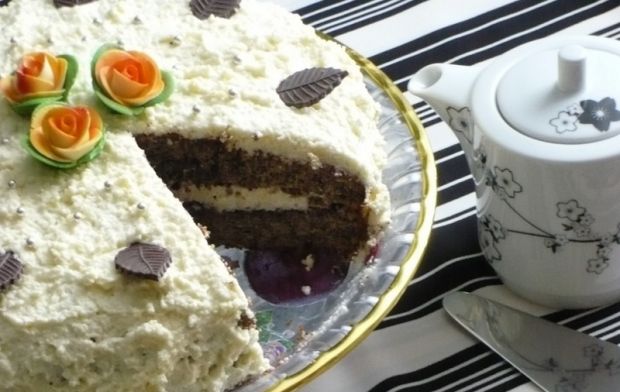 Przepis  tort makowy z białą czekoladą przepis