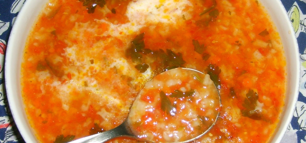 Pomidorowa z ryżem gotowana... (autor: w-mojej
