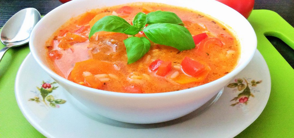 Pikantna zupa pomidorowa z ryżem i czerwoną papryką (autor: futka ...