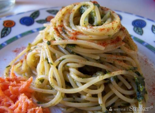Szpinakowe spaghetti
