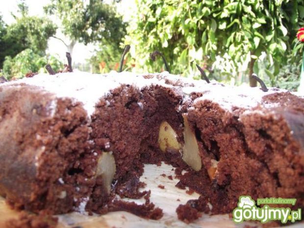 Przepis  czekoladowe ciasto z gruszkami przepis