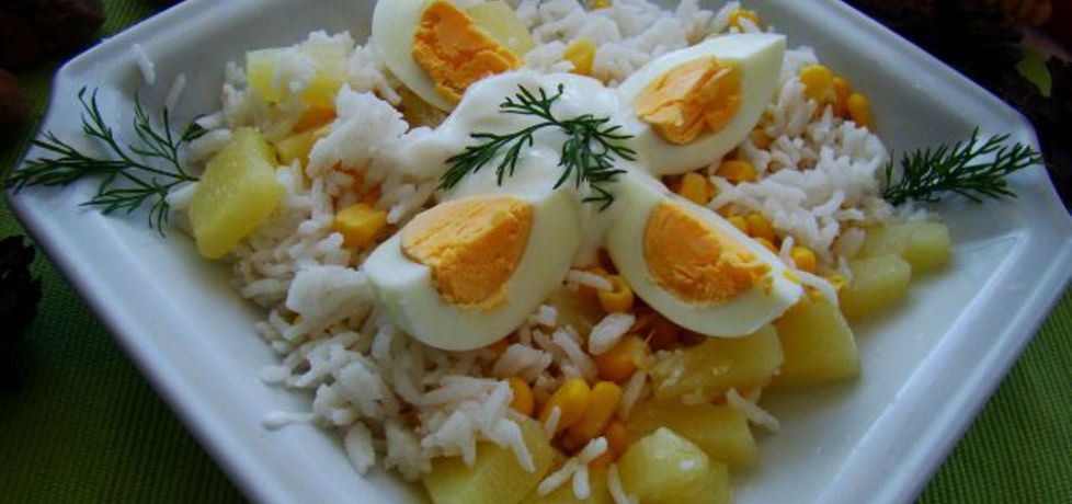 Sałatka ryżowa z ananasem i jajem (autor: iwa643 ...